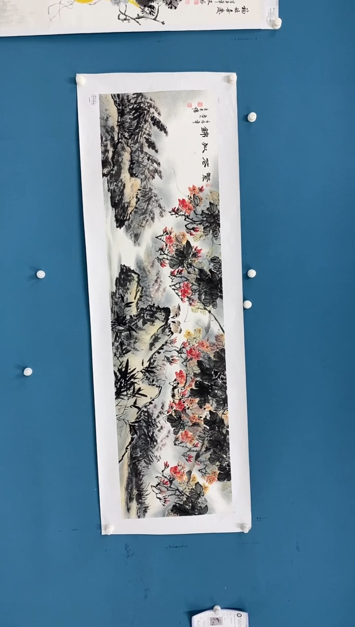 【闪购商品】国画2.15-王夫怀-六尺对开开花鸟71