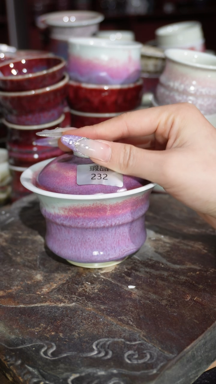 摆件陶精品窑变钧瓷茶器