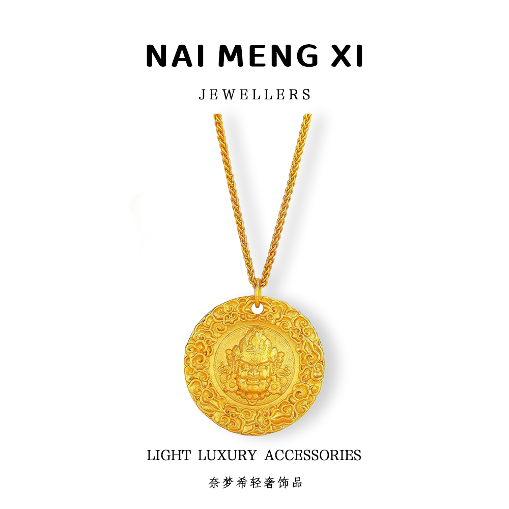 精致时尚新中式风黄财神项链轻奢百搭复古经典