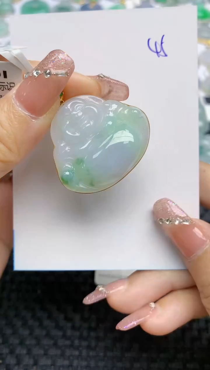 【闪购商品】翡翠颈饰18K金镶嵌天然A货翡翠 45