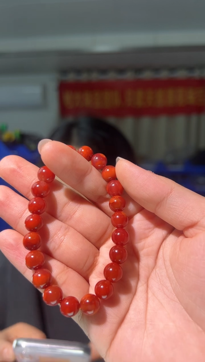 【闪购商品】南红玛瑙手串未镶嵌8.5mm瓦西双色南红手串