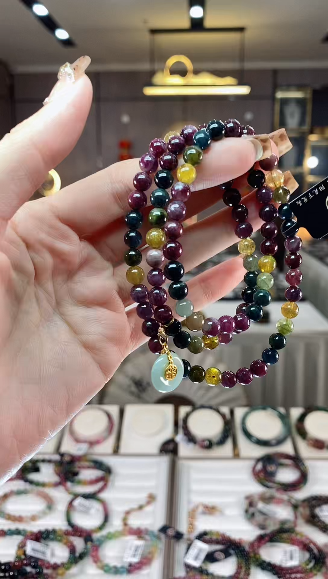 【闪购商品】碧玺三圈手串6mm+未镶嵌一物一证dan