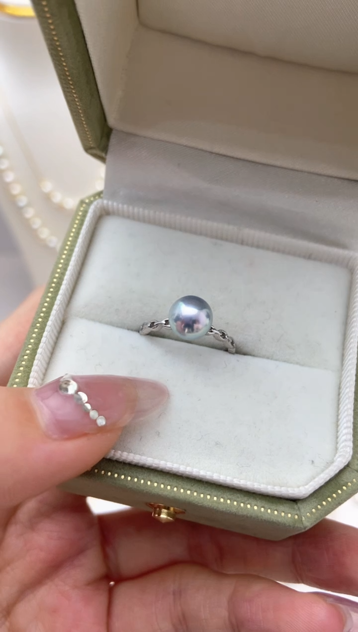 【闪购商品】海水珍珠戒指银S925镶嵌真多麻7.0-7.5戒指