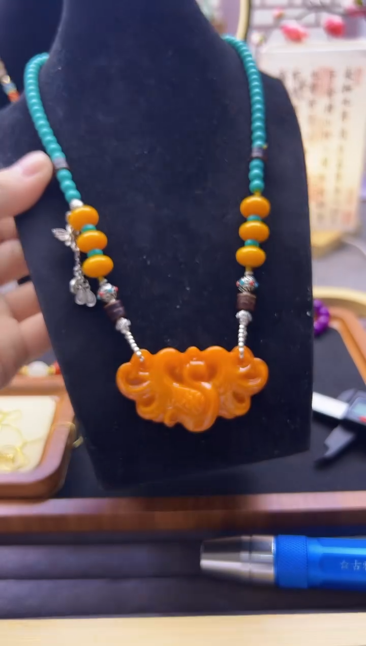 【闪购商品】蜜蜡颈饰银S925镶嵌X333         