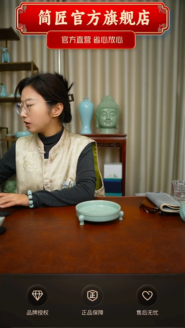 其他一级新品仿古冰花鱼鳞纹三足洗