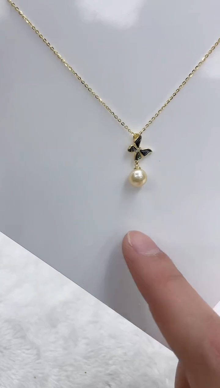 【闪购商品】海水珍珠颈饰银S925镶嵌海水珍珠项链