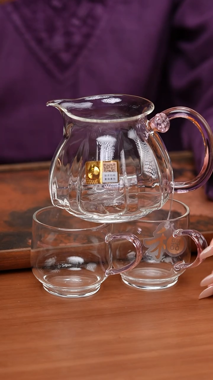 【闪购商品】禾器莲君茶海浅粉+璃享水月杯浅粉2入