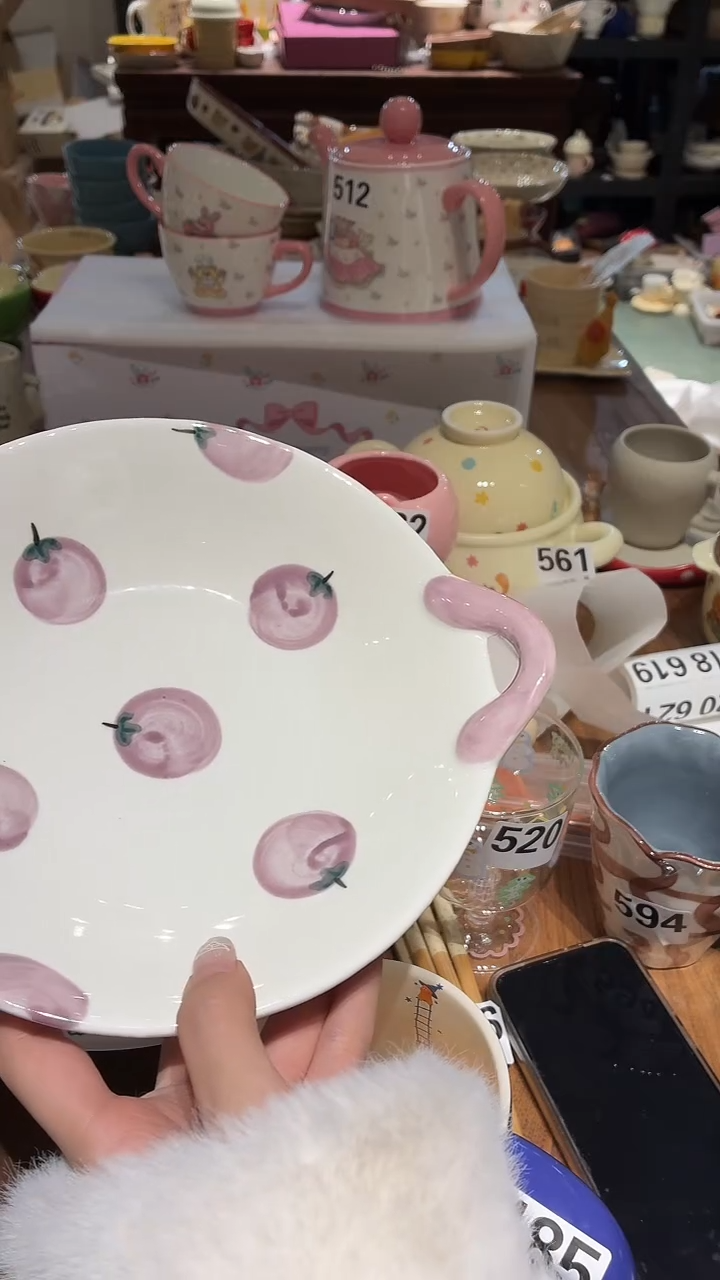 瓷602 紫色 山竹 盘子 瑕疵