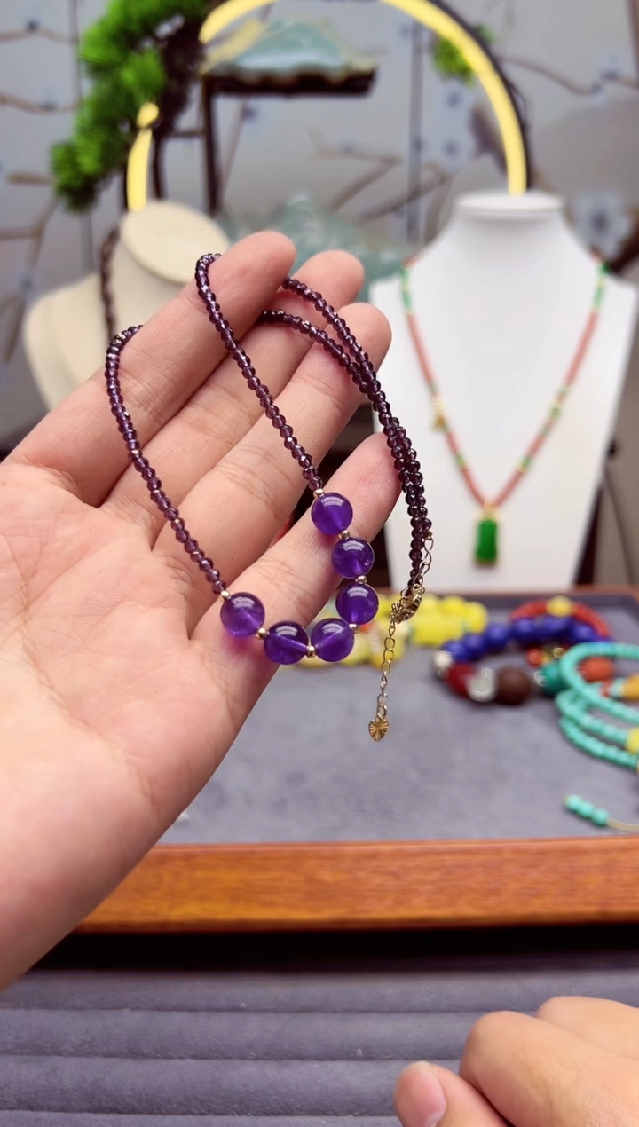 【闪购商品】紫晶颈饰14K金镶嵌Z10````