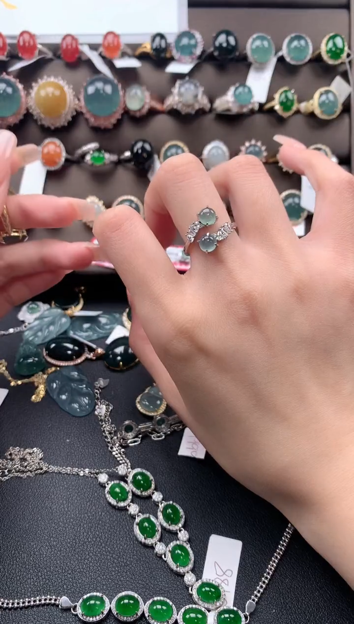 【闪购商品】翡翠戒指银S925镶嵌432423