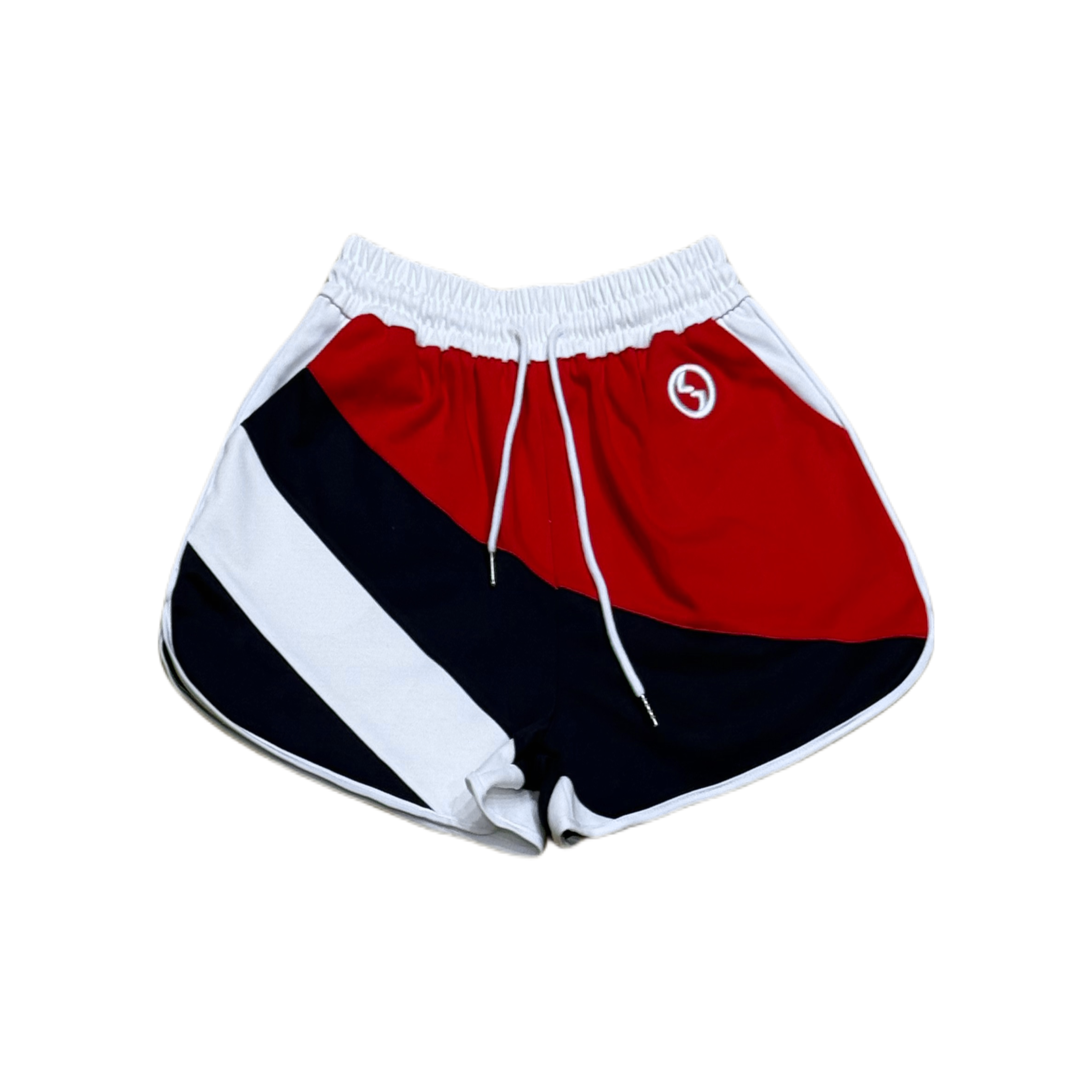 【港岛美式】夏季新款短裤拼色条纹高腰宽松时尚百搭短裤09-2336