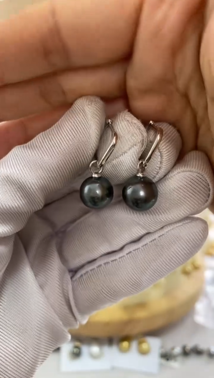 【闪购商品】海水珍珠耳饰银S925镶嵌大溪地