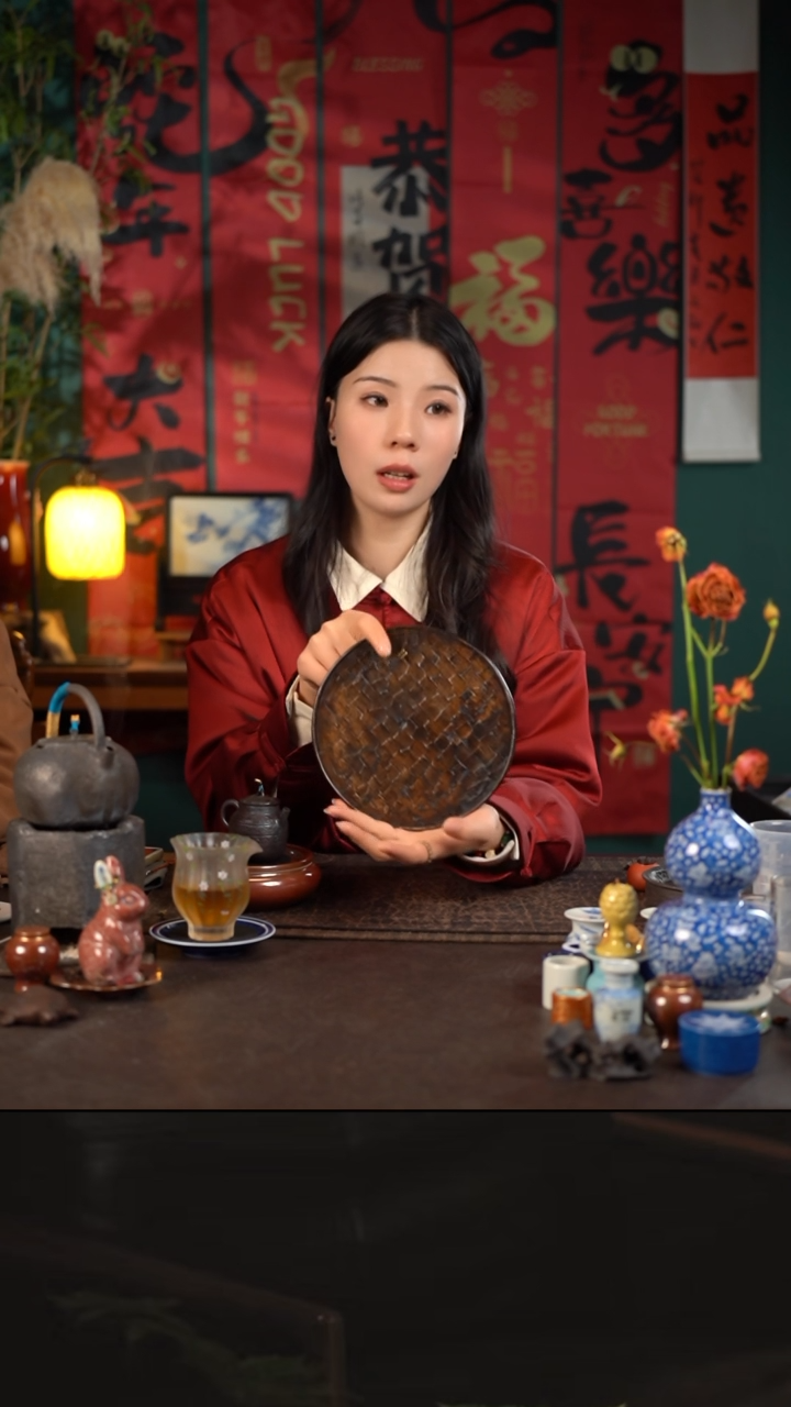 【闪购商品】杯君心福利大漆茶盘圆形壶承带钉