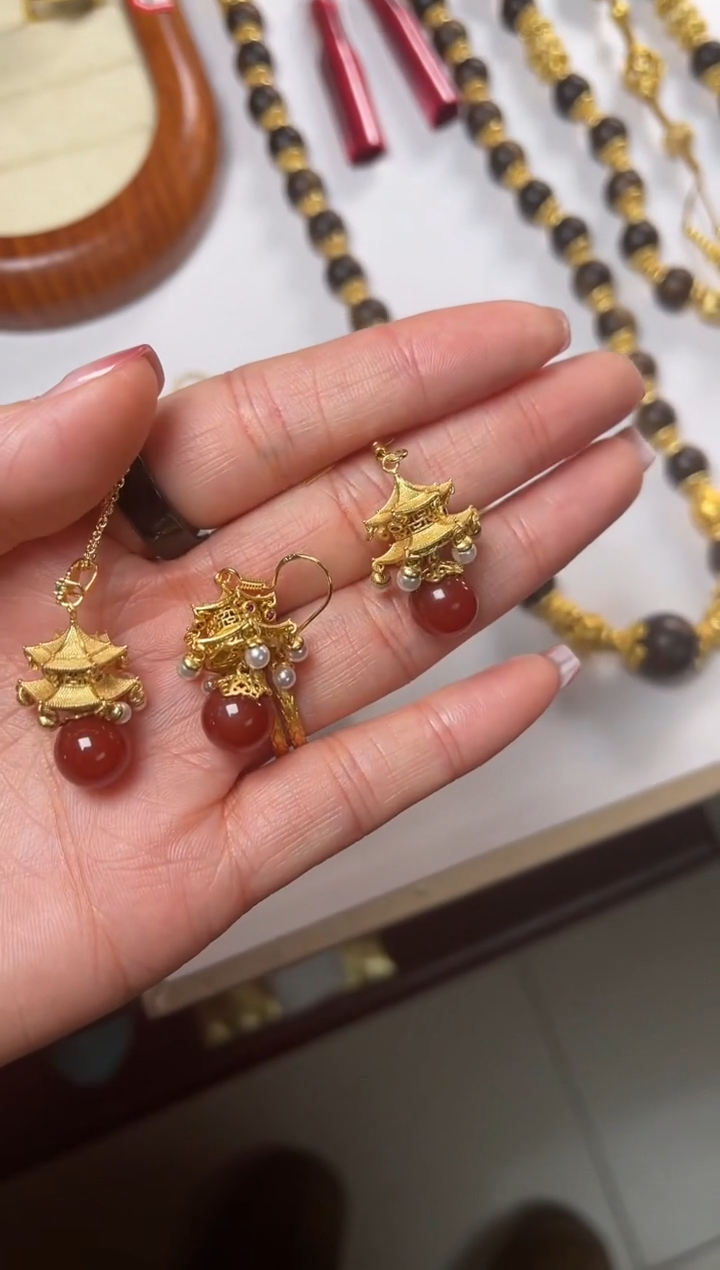 【闪购商品】347号珐琅吊坠+348号耳钩