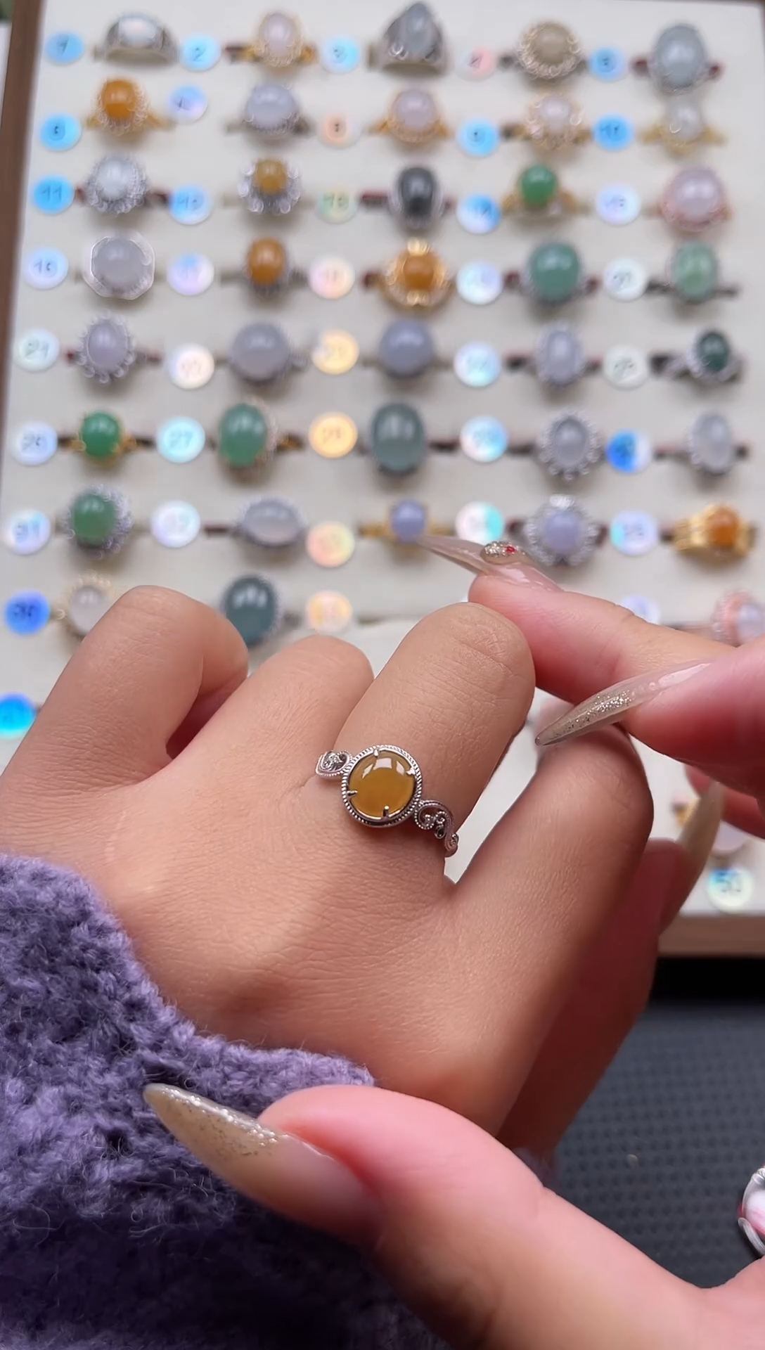 【闪购商品】翡翠戒指银S925镶嵌天然A货翡翠戒指