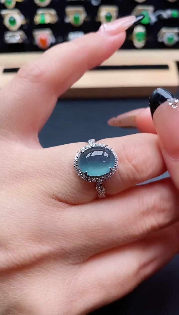 银S925镶嵌戒指翡翠212