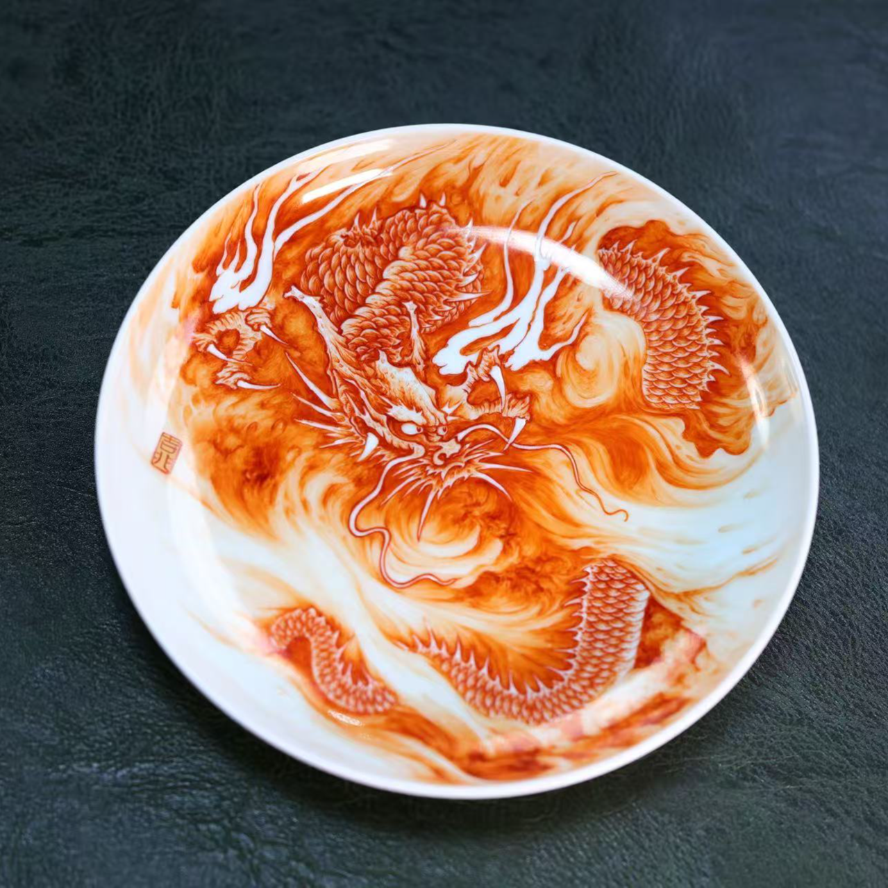 珏窑矾红飞龙乘云 /珏窑/壶承/高档