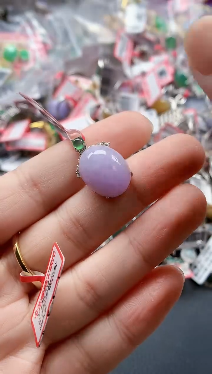 银S925镶嵌戒指翡翠天然A货缅甸翡翠