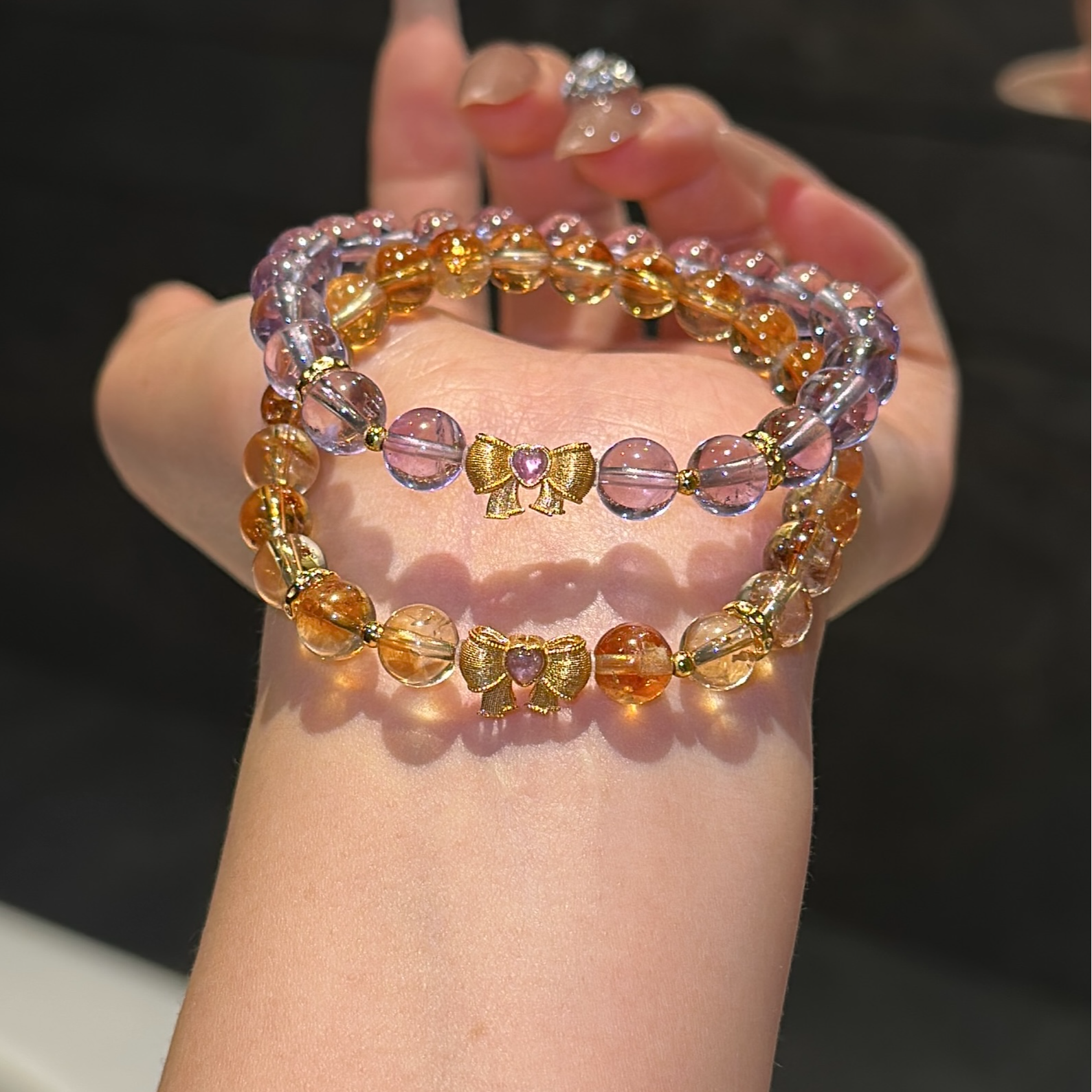 【财智满兜】7mm黄塔晶紫水晶手串（多样性发一）