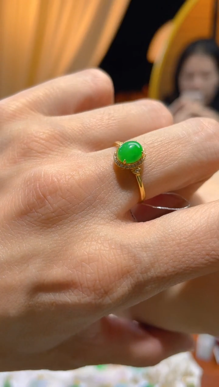 【闪购商品】翡翠颈饰18K金镶嵌假一赔三14圈口