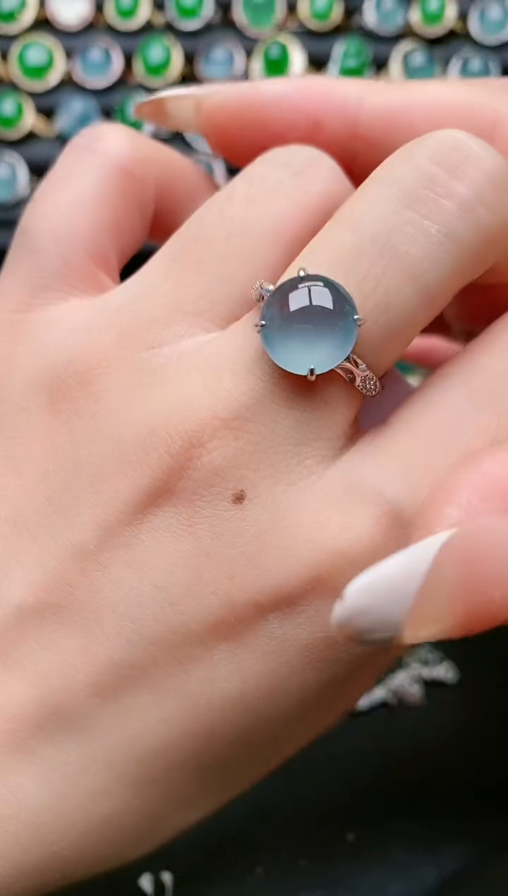 【闪购商品】翡翠戒指银S925镶嵌111111111