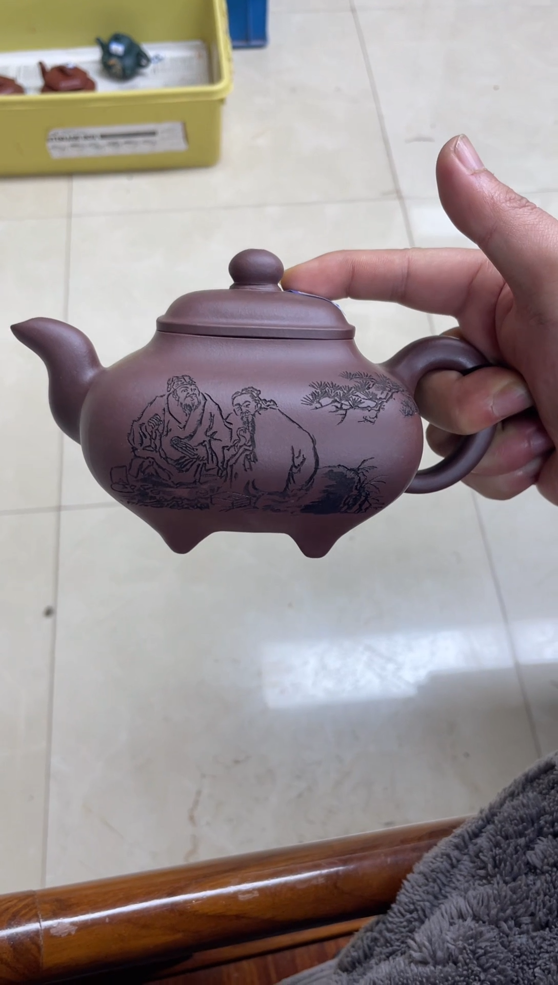 茶壶紫砂刻绘传炉