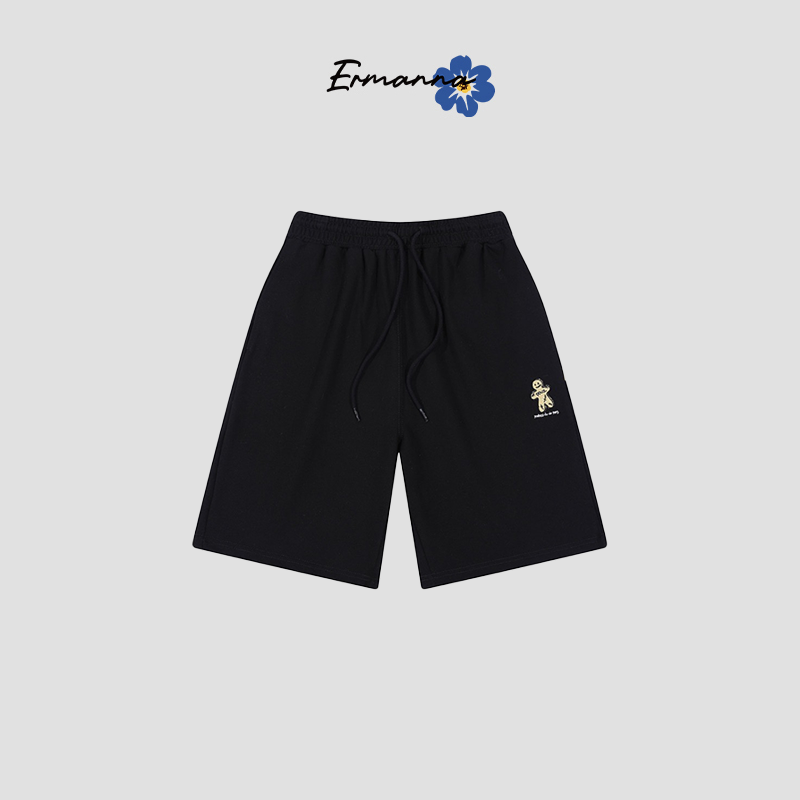 【Ermanna推荐】姜饼人刺绣运动宽松短裤 男女同款