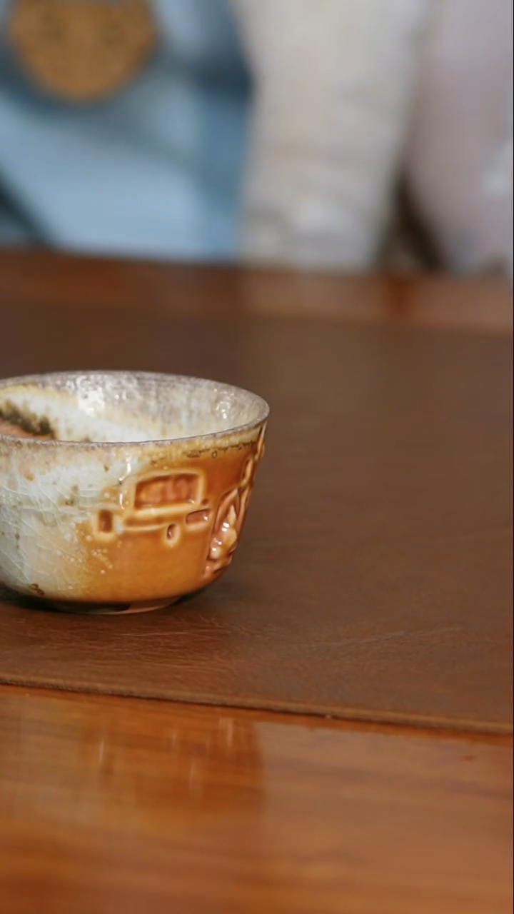 LXFSKCS手工石窟柴烧小圆杯（中白）