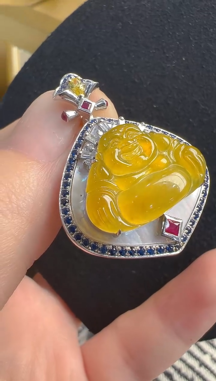 【闪购商品】翡翠吊坠(不含链)18K金镶嵌多样性发货拍一发一