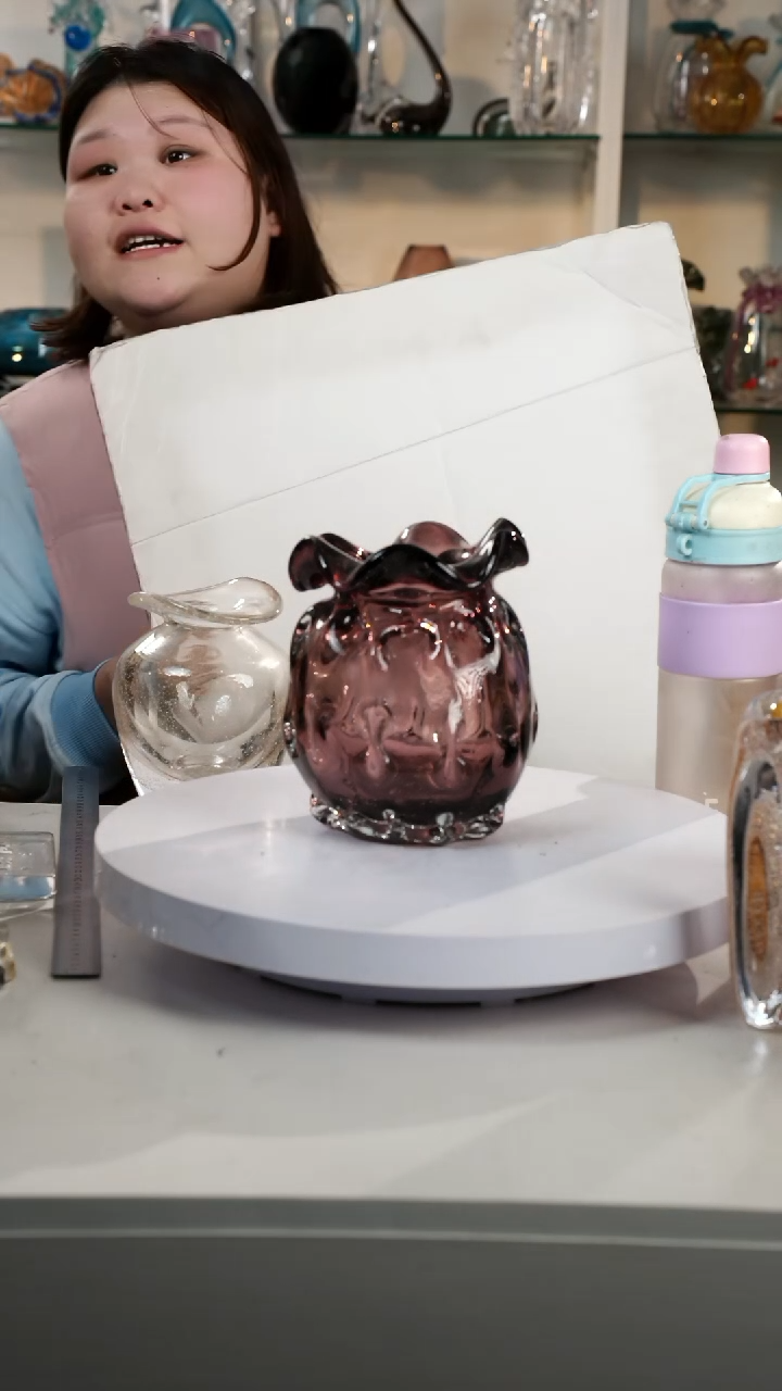 【闪购商品】琉璃【弘扬】高轻奢琉璃花器高21正常手工痕迹