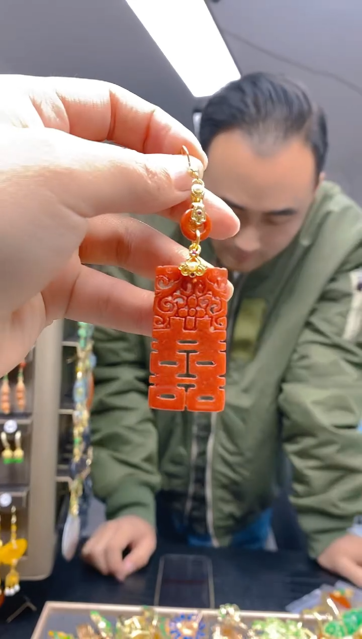 【闪购商品】翡翠耳饰合金0255翡翠耳钩一个