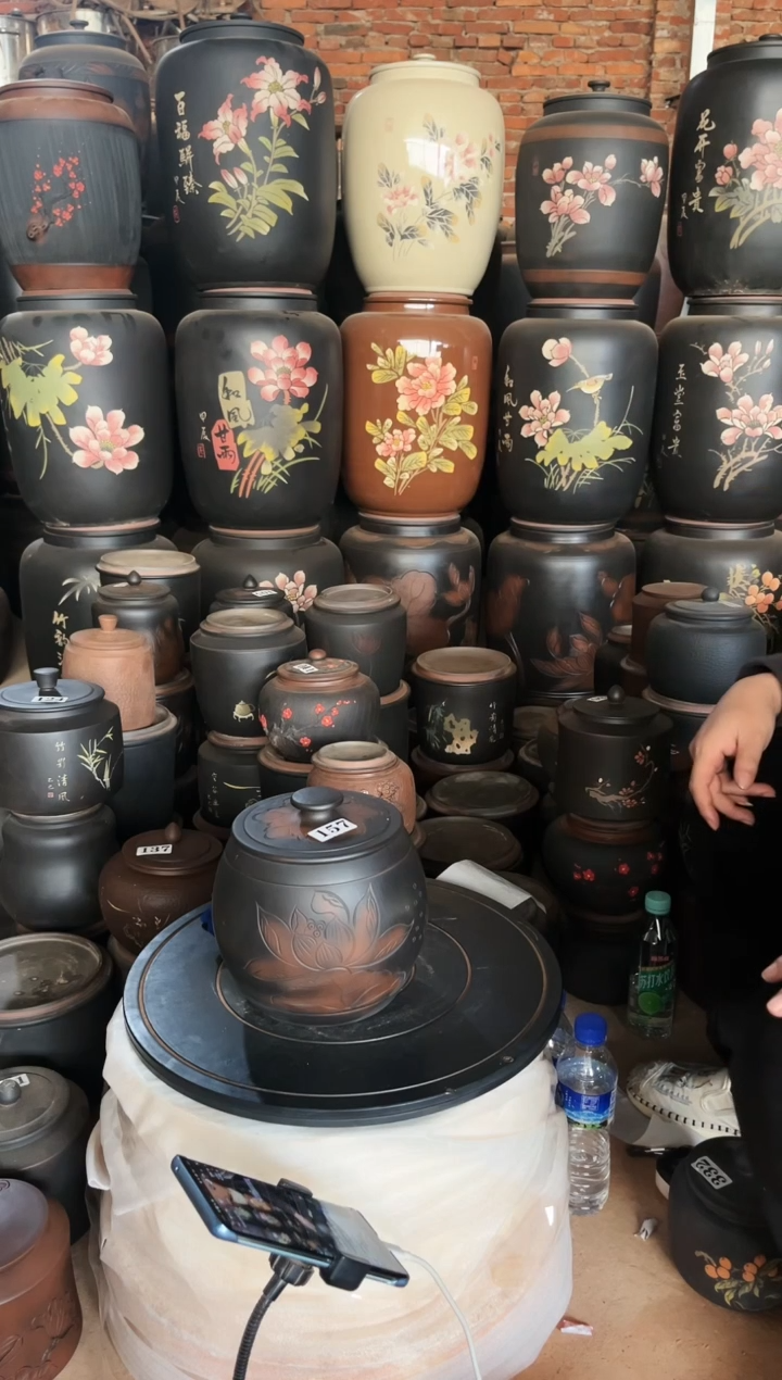 【闪购商品】壶瑕疵茶叶罐 157 腰鼓荷花 