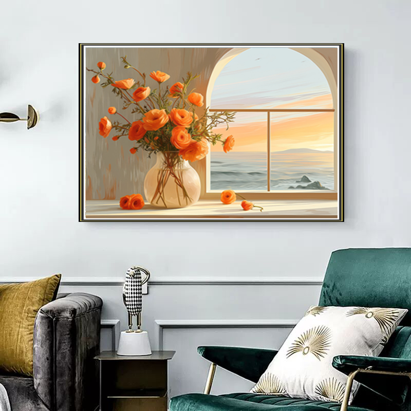 CD026福利捡漏《花开富贵》装饰画现代简约挂画轻奢装饰画床头画