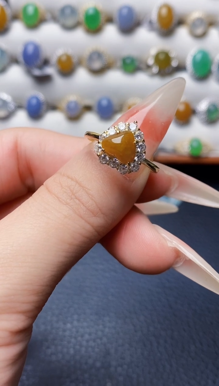 银S925镶嵌戒指翡翠0130