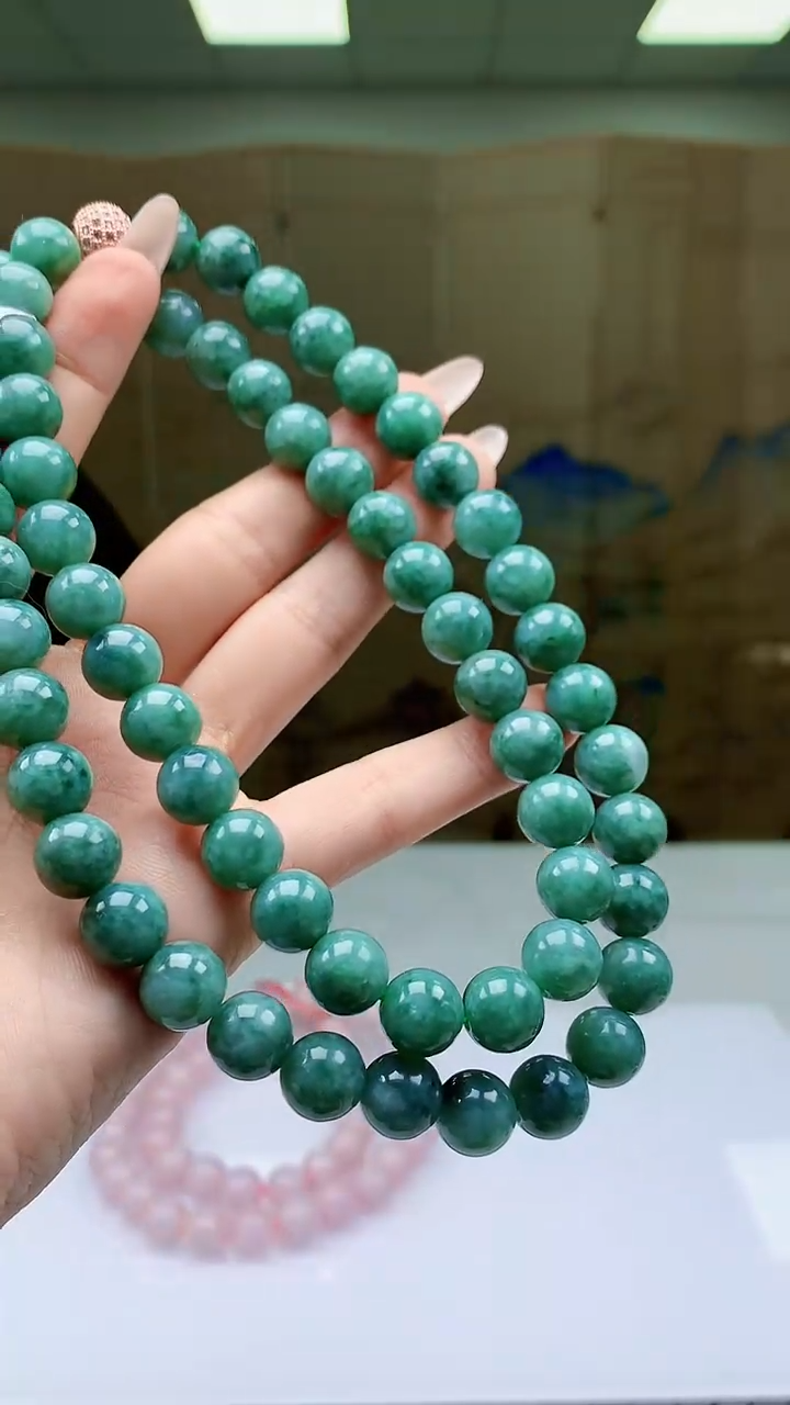 【闪购商品】定制翡翠未镶嵌4812ty-毛货珠链60
