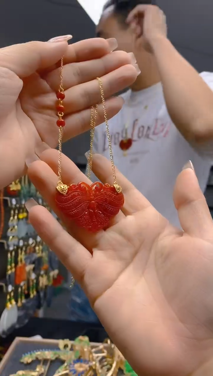 【闪购商品】翡翠耳饰合金382翡翠锁骨链