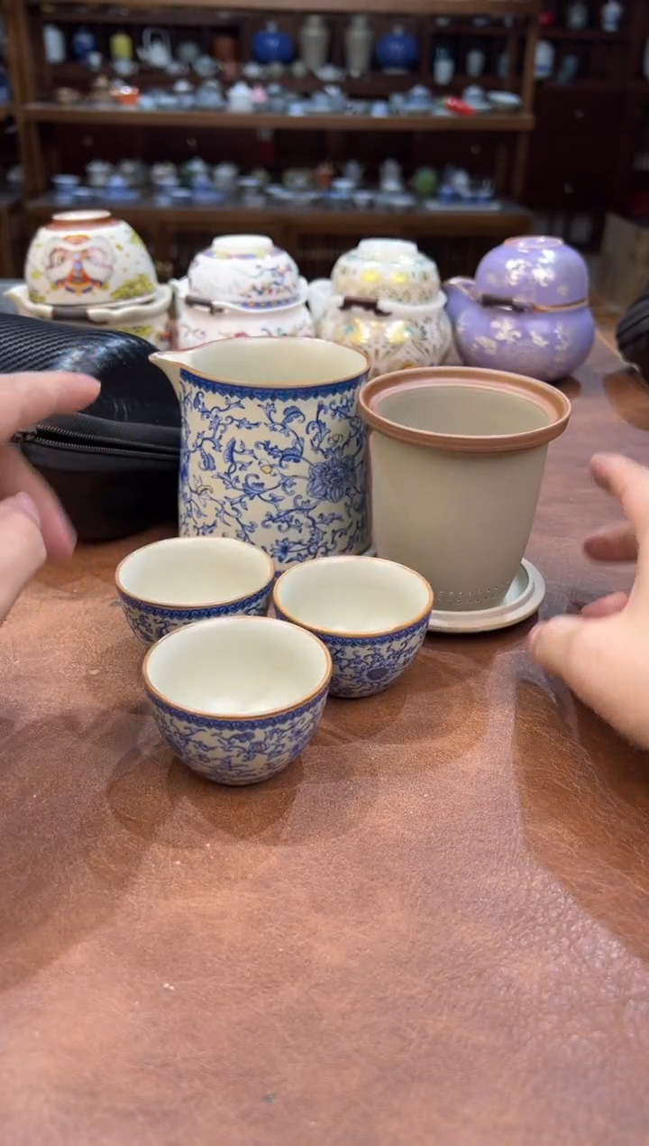 真的很便宜超好看会开片的旅行茶具