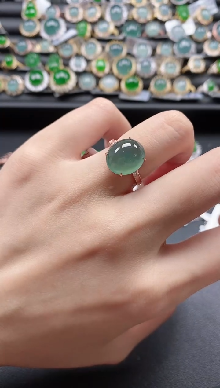 【闪购商品】翡翠戒指银S925镶嵌51511