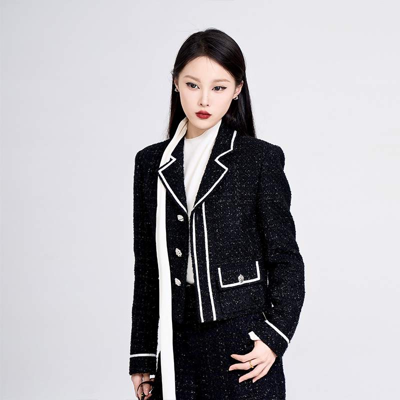 RMC-小香风时尚粗花呢西装外套S202209211