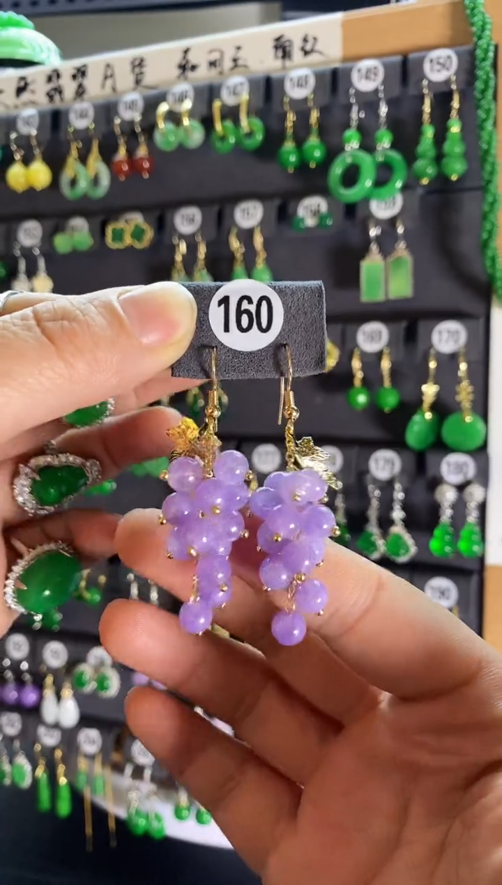 【闪购商品】翡翠耳饰银S925镶嵌160...