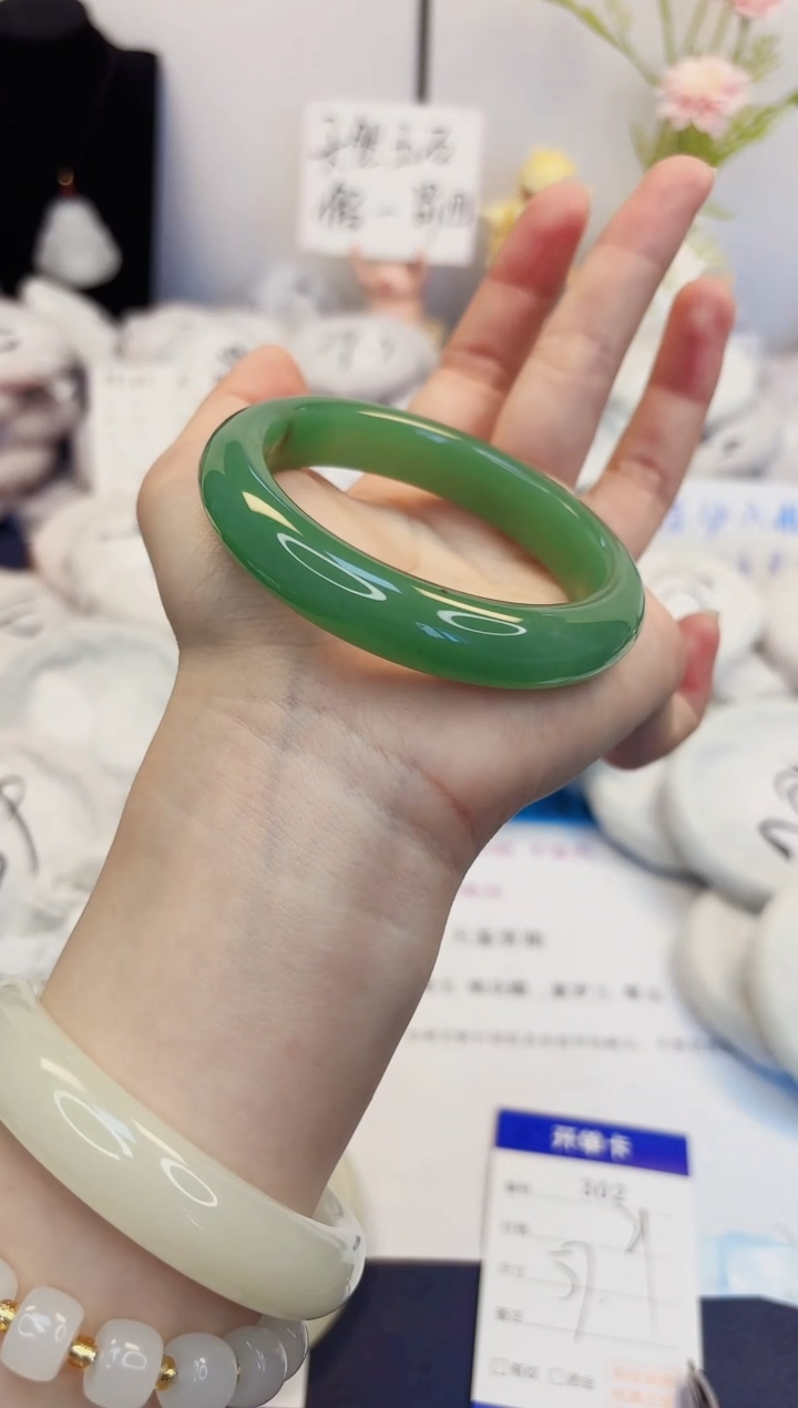 【闪购商品】石英质玉手镯未镶嵌302-东陵玉-圈口57