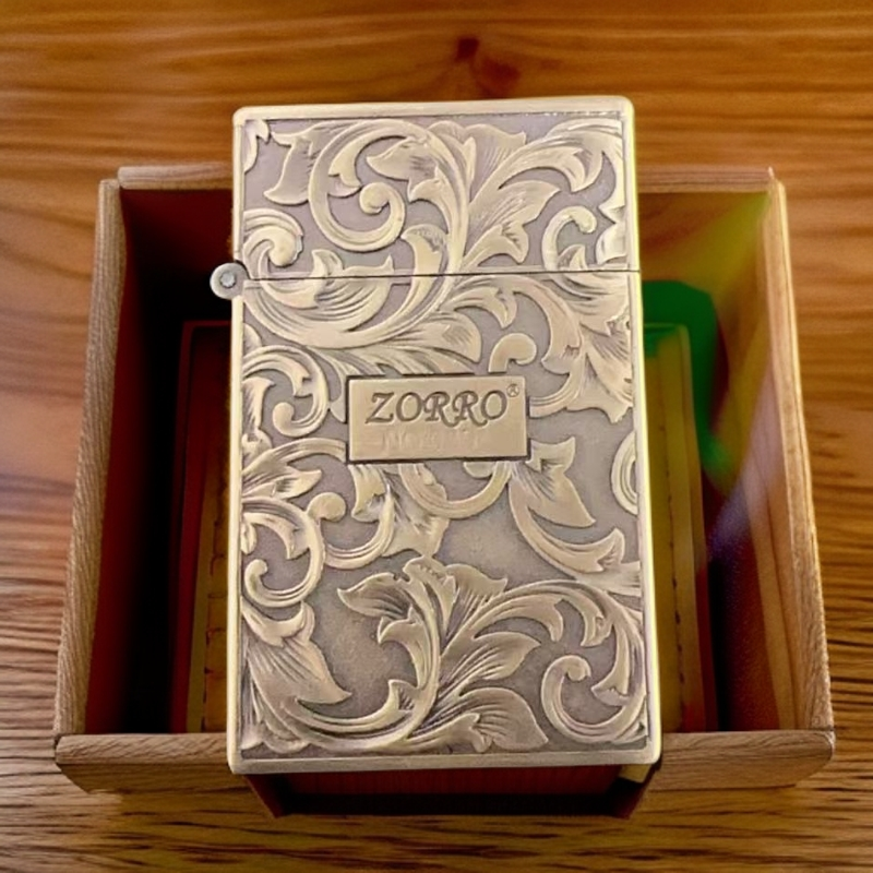 佐罗超薄唐草花薄机煤油打火机