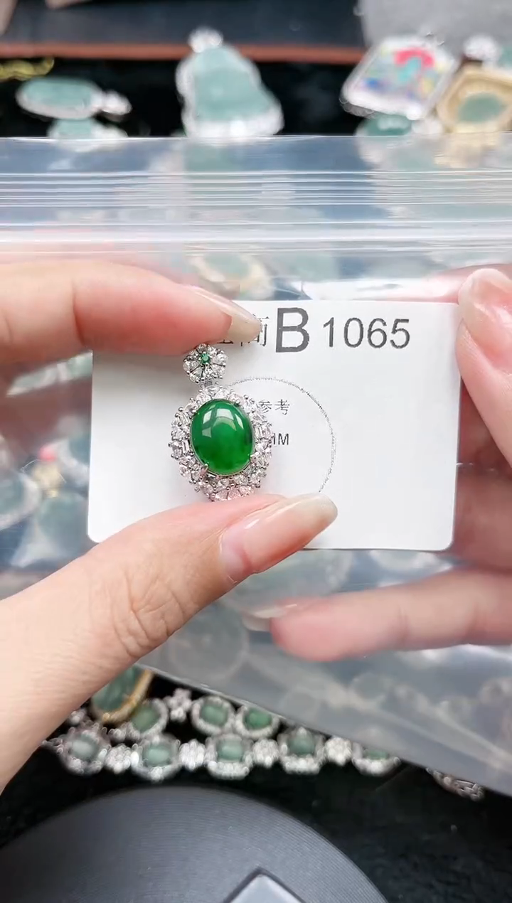 【闪购商品】翡翠颈饰未镶嵌赠皮绳1065