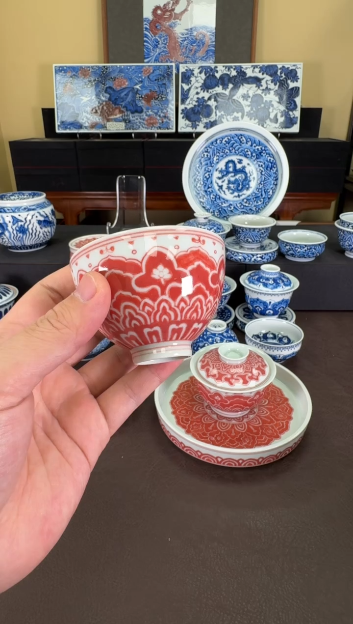 【闪购商品】羿器窑全红曼陀罗鸡心杯