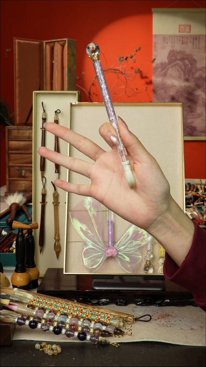 496号闪孤品高货毛笔链接 清水试笔 蘸墨不退