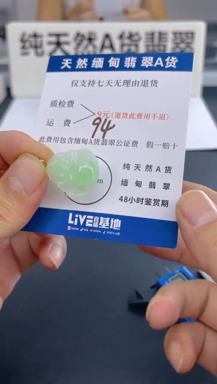 颈饰18K金镶嵌翡翠纯天然缅甸翡翠A货