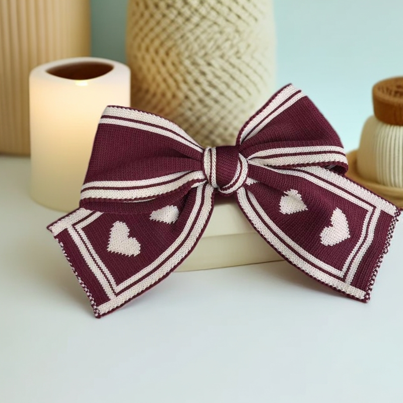 DIY手工编织配件小香风针织桃心时尚布艺蝴蝶结