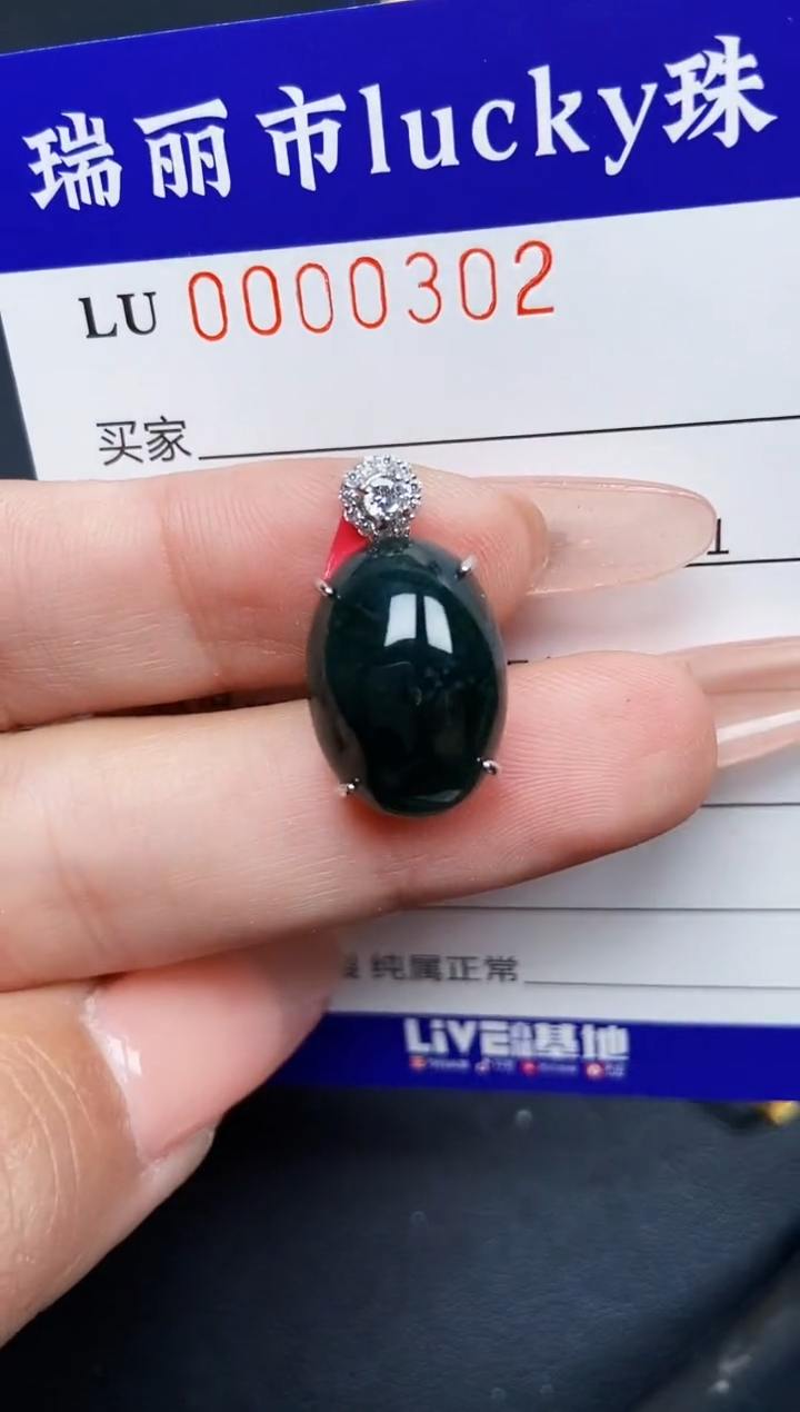 【闪购商品】翡翠颈饰银S925镶嵌0302