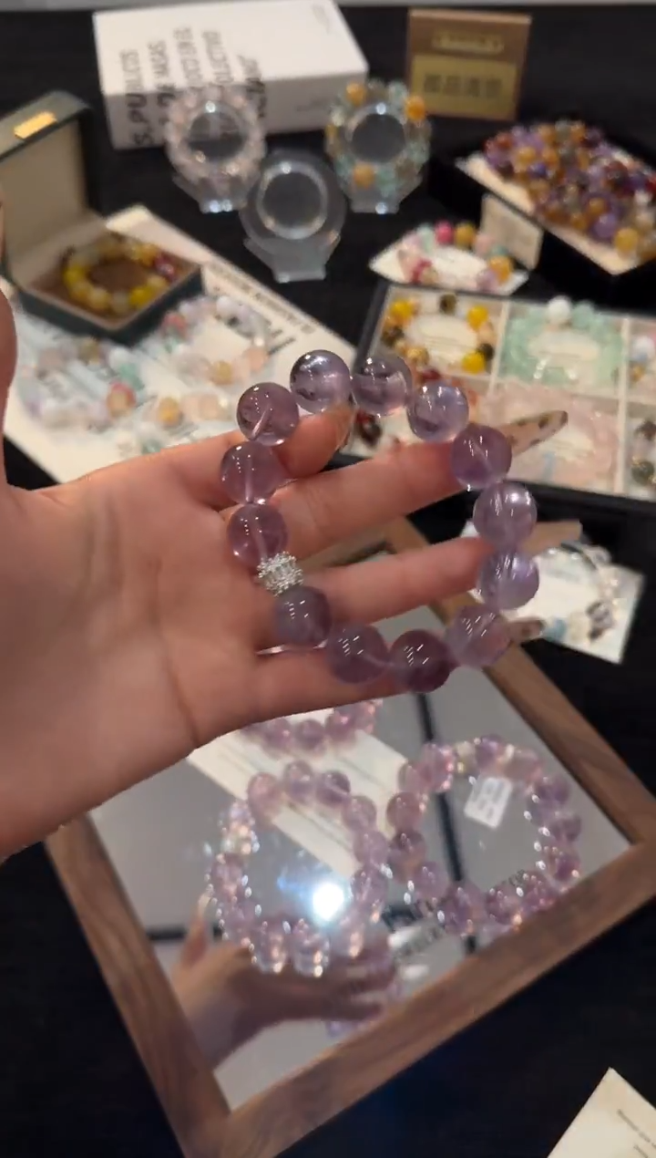 合金手链水晶紫兔毛x3196