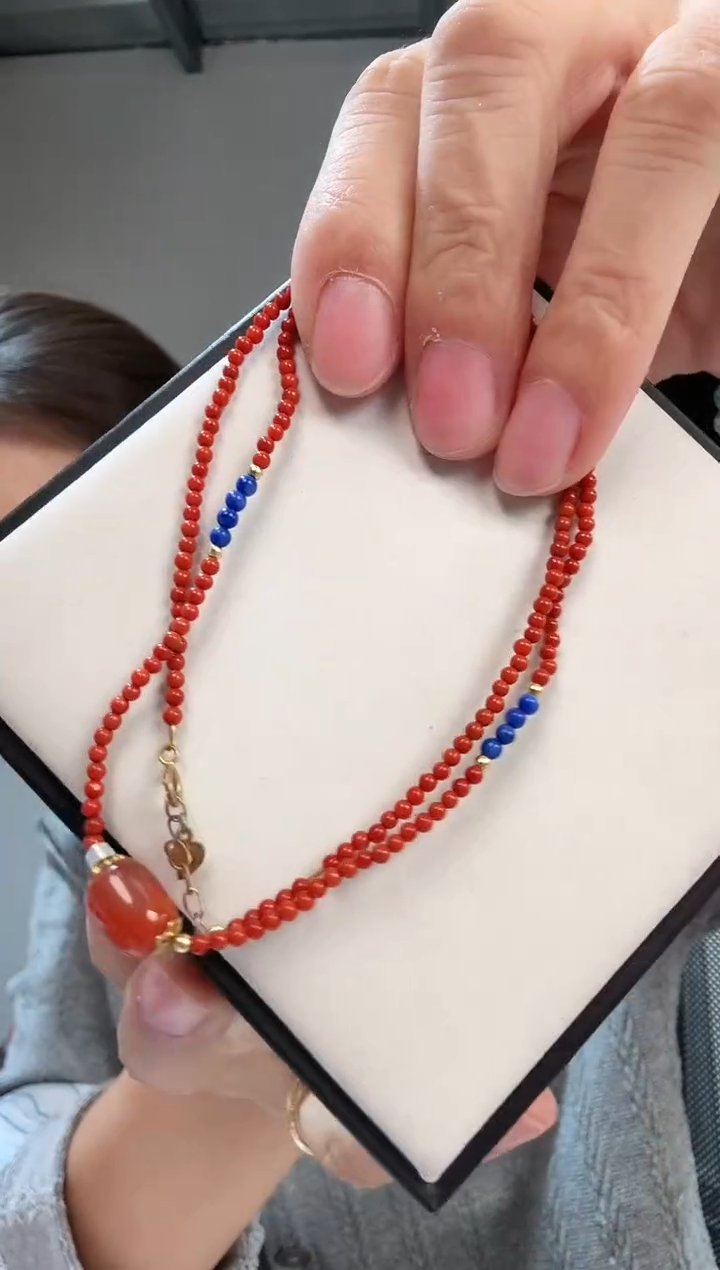 项链未镶嵌南红玛瑙优6153 约2mm